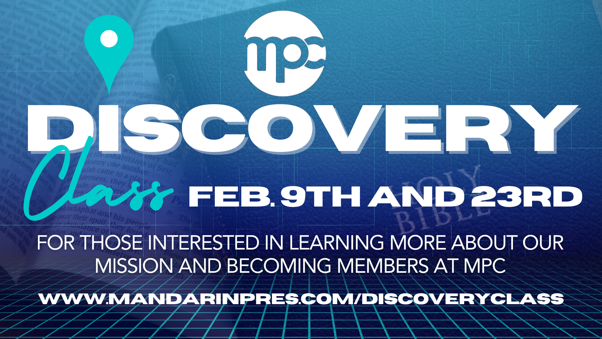 Join MPC: Discovery Class

Our Discovery class is for those interested in learning more about our mission and becoming members at MPC. 
 

Visit here for more details.
